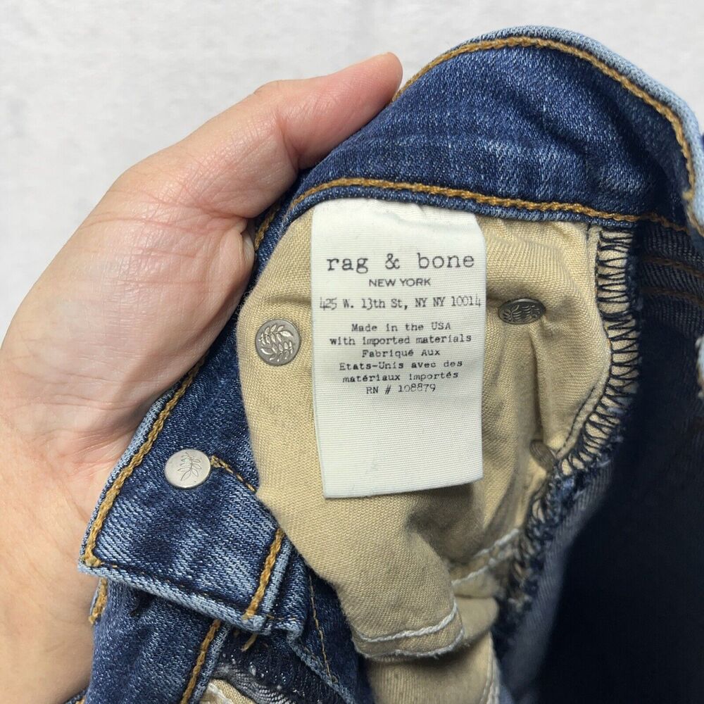 Rag & Bone 10 Inch Ankle Skinny Women’s Sz‎ 24 Raw Hem Medium Wash Side Split - Picture 7 of 14